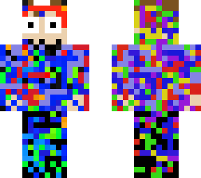 a man splashed with colors