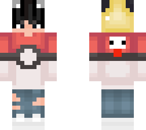 wolf boy pika hoodie and chicken