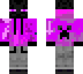 enderman in a purple hoodie