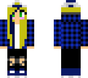blonde plaid hoodie girl