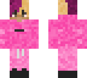 half pink hair pink outfit