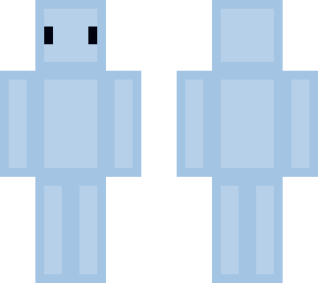 blue me with no mouth or nose or clothes