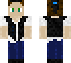 vest and ponytail
