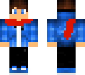 blue sweatshirt boy with red scarf (not originaly mine)