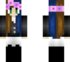 brown/blue horse rider flower hair