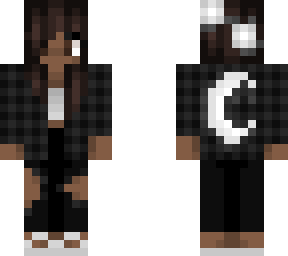 girl with moon plaid