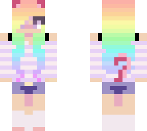 rainbow neko girl