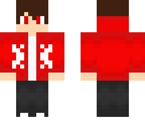 red hoodie but it has sum cool designs and better shoes