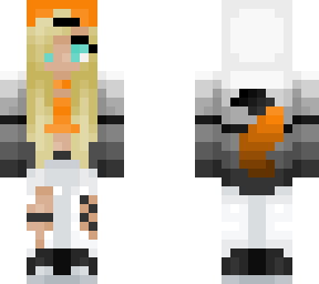 black - white with orange fox tail
