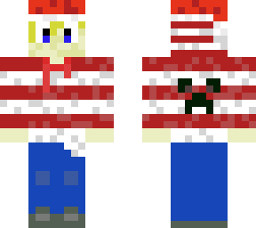 blond hair blue eyed creeper hoodie(chrismas)