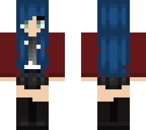 blue hair high school girl