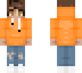 bubi orange hoodie with ripped jeans