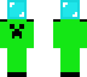 creeper guy holding a diamond block
