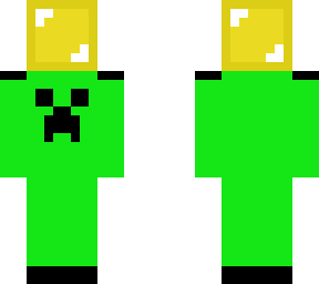 creeper guy holding a gold block