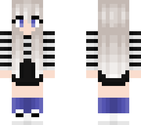blonde - black and white stripes - blue socks