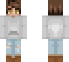 bubi with white sweater ripped jeans and fur boots