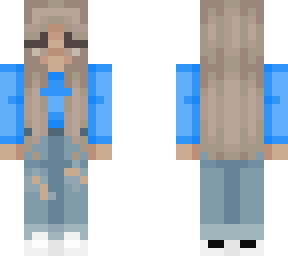 kaneeey blue crop top with ripped jeans and adidas trainers