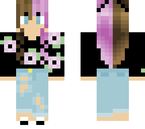 multicolored hair girl skin