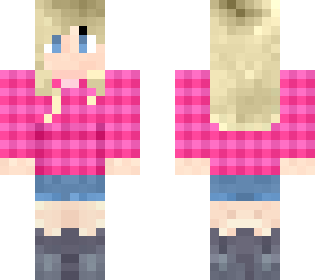 pink flannel girl (blonde)