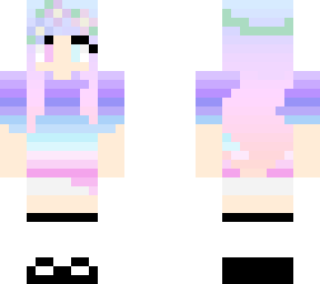 rainbow pastel girl w/ flower crown