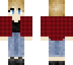 some blonde girl in a flannel lol