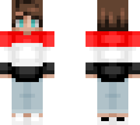 bubi red white black jumper with adidas trainers and jeans