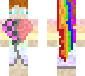 girl with heart and rainbow hair