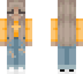 kaneeey orange crop top ( hearts on sleeves ) ripped jeans and adidas trainers