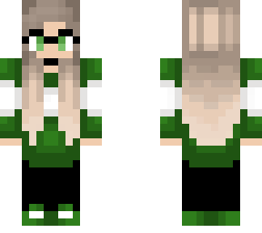nerdy girl in green and white