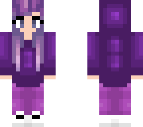 purple hoodie - purple hair - pink pants
