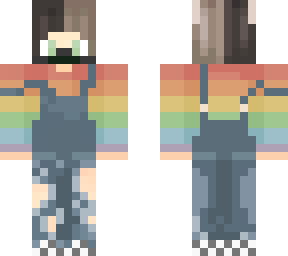 cute neko boy with overall and pride shirt // h20