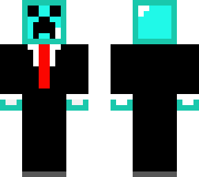 diamond block creeper in a suit