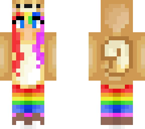 rainbow hair, doge hoodie girl
