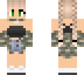 camo girl with blonde braids