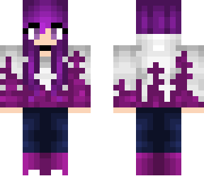 pink winter tree hoodie - purple hair