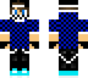 blue checker masked