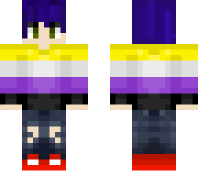 nonbinary person with blue hair (edit of enby herobrine)
