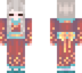 red/aqua kimono