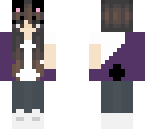 supa cute bear girl with purple jacket