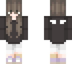 brown hair and black hoodie with rainbow stripes