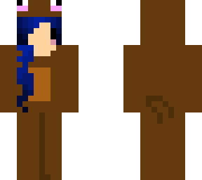 chibi blue haired bear outfit