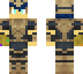 human with thanos armor and gauntlet
