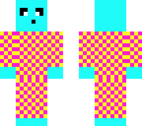 baby blue slime with pink & yellow checkered pj's