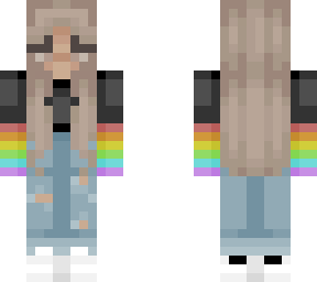 kaneeey rainbow crop top with ripper jeans and adidas enforced