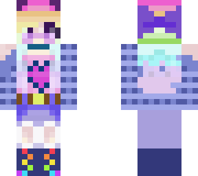 rainbow haired cute girl!!