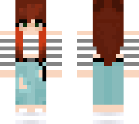 red head with stripped shirt