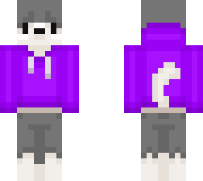 smol wolf pupper with a purple sweater