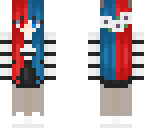 half red half blue