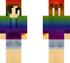 me w/ rainbow walrus hoodie slim