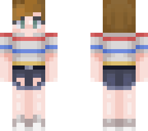 short hair girl with stripped shirt